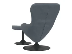 Poltrona* Cadeira Relax | Cadeira com Puff Cinzento escuro 63x73x90 cm Veludo SHL957806 Cinza antracite