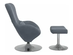 Poltrona* Cadeira Relax | Cadeira com Puff Cinzento escuro 63x73x90 cm Veludo SHL957806 Cinza antracite