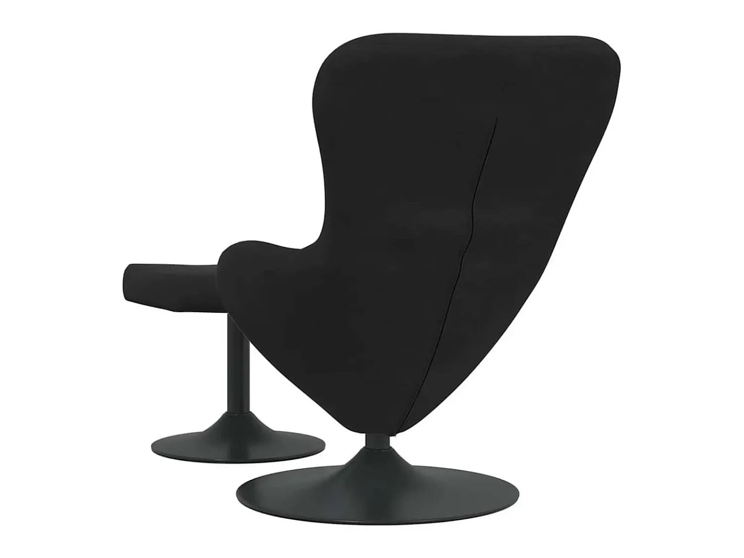 Poltrona* Cadeira Relax | Cadeira com Puff 63x73x90 cm Veludo SHL126774 Preto