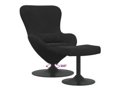 Poltrona* Cadeira Relax | Cadeira com Puff 63x73x90 cm Veludo SHL126774 Preto