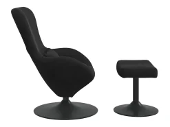 Poltrona* Cadeira Relax | Cadeira com Puff 63x73x90 cm Veludo SHL126774 Preto