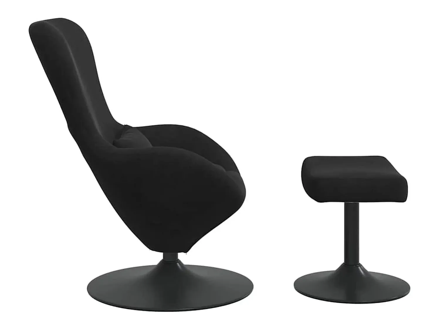 Poltrona* Cadeira Relax | Cadeira com Puff 63x73x90 cm Veludo SHL126774 Preto