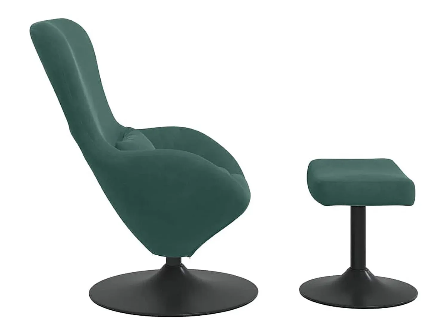 Discount Cadeira Relax | Cadeira com Puff Verde-escuro 63x73x90 cm Veludo SHL228903 Verde pinho