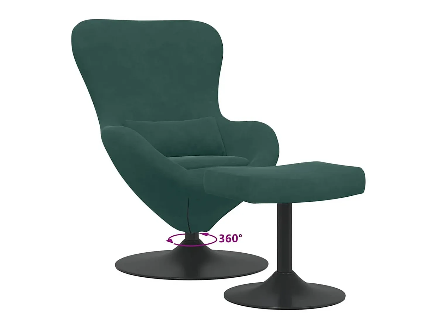 Discount Cadeira Relax | Cadeira com Puff Verde-escuro 63x73x90 cm Veludo SHL228903 Verde pinho