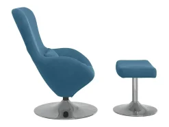 Poltrona* Cadeira Relax | Cadeira com Puff 63x73x90 cm Veludo SHL553442 Azul