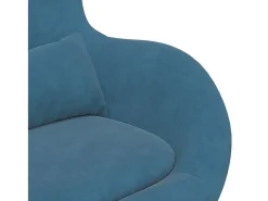 Poltrona* Cadeira Relax | Cadeira com Puff 63x73x90 cm Veludo SHL553442 Azul