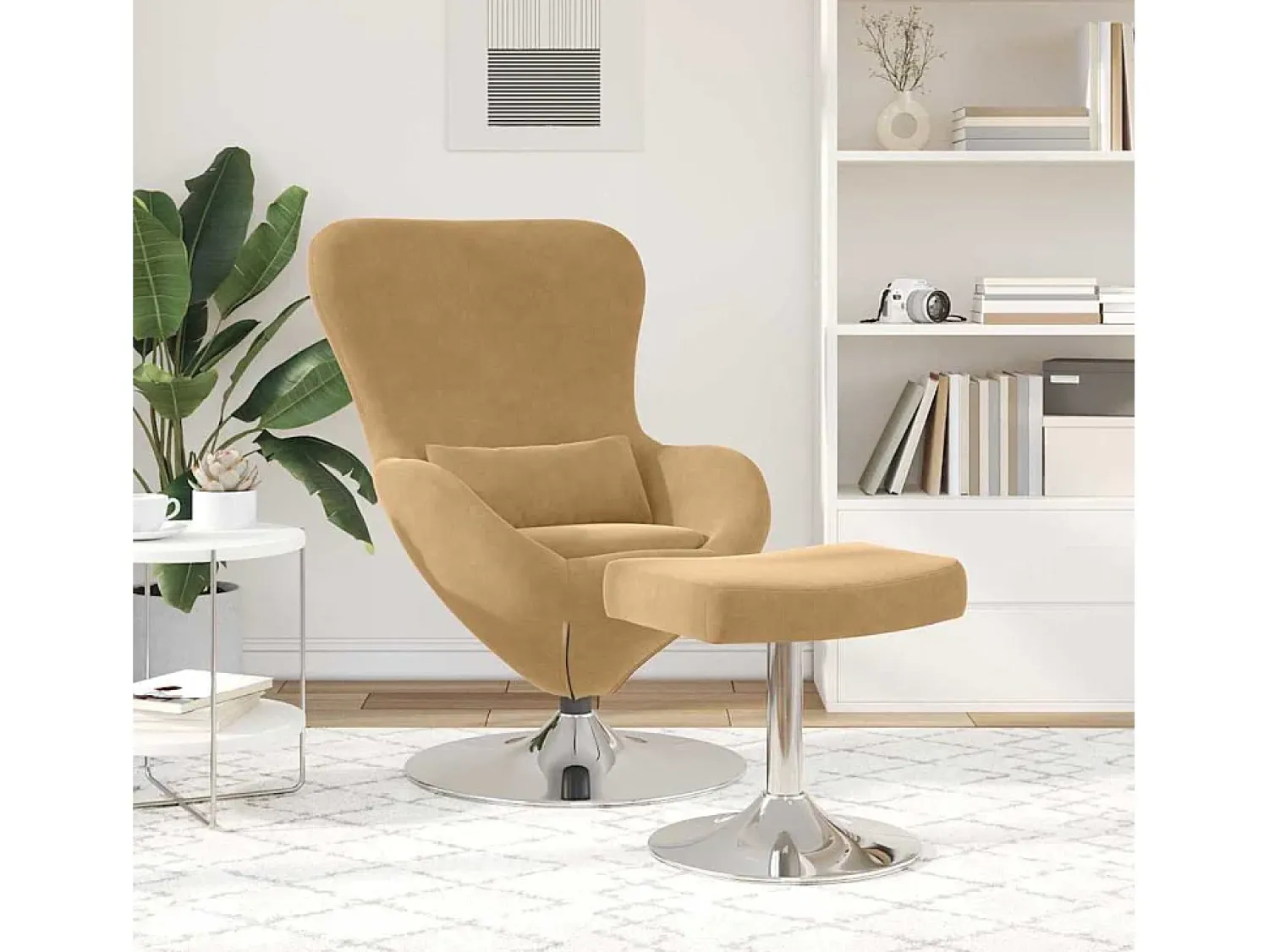 Cadeira Relax | Cadeira com Puff 63x73x90 cm Veludo SHL460374^ Poltrona