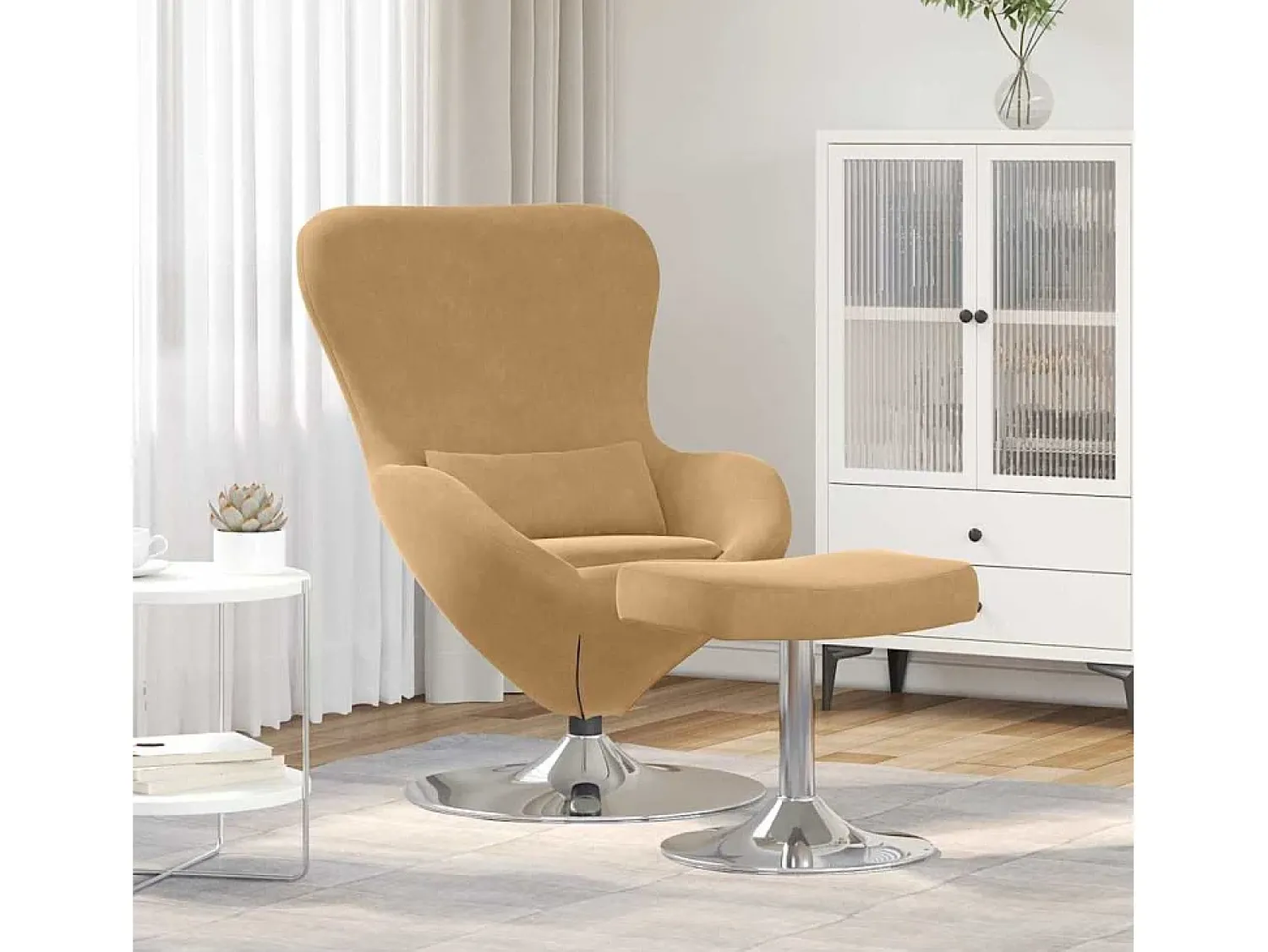 Cadeira Relax | Cadeira com Puff 63x73x90 cm Veludo SHL460374^ Poltrona