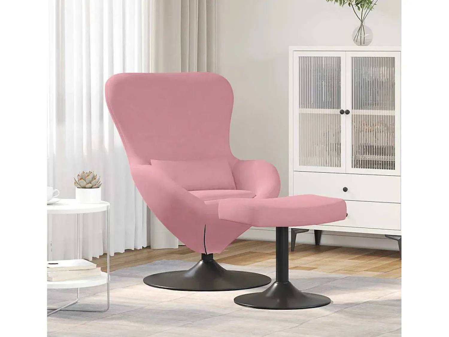 Cadeira Relax | Cadeira com Puff 63x73x90 cm Veludo SHL297162^ Poltrona