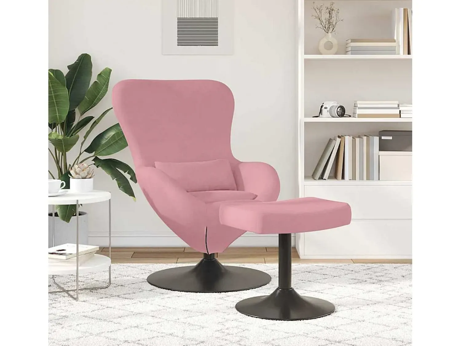Cadeira Relax | Cadeira com Puff 63x73x90 cm Veludo SHL297162^ Poltrona