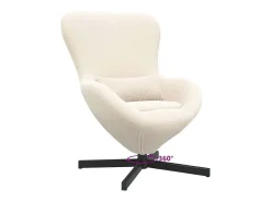 Cadeira Relax | Cadeira ovo 63x73x90 cm Tecido Curly Semelhante à Lã SHL427673^ Poltrona
