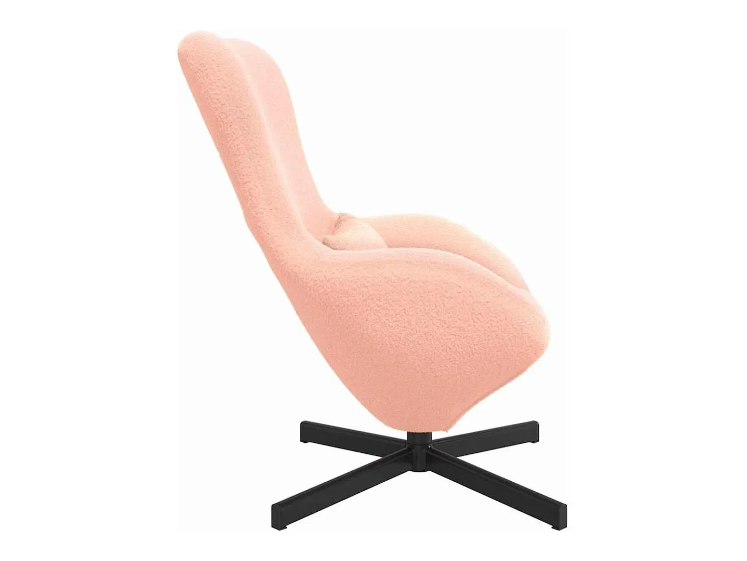 Poltrona| Cadeira Relax | Cadeira ovo 63x73x90 cm Tecido Curly Semelhante à Lã SHL500482 Rosa