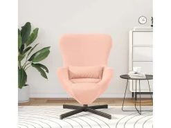 Poltrona| Cadeira Relax | Cadeira ovo 63x73x90 cm Tecido Curly Semelhante à Lã SHL500482 Rosa