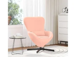 Poltrona| Cadeira Relax | Cadeira ovo 63x73x90 cm Tecido Curly Semelhante à Lã SHL500482 Rosa