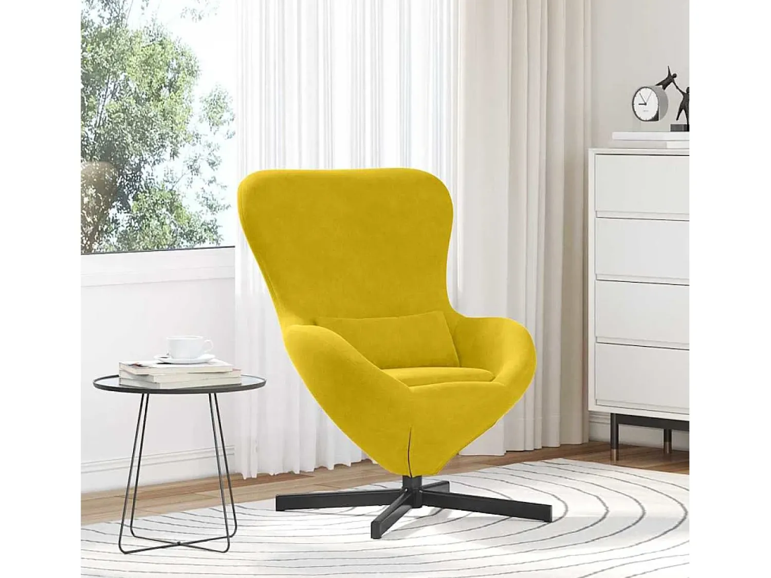 Poltrona| Cadeira Relax | Cadeira ovo 63x73x90 cm Veludo SHL946902 Amarelo