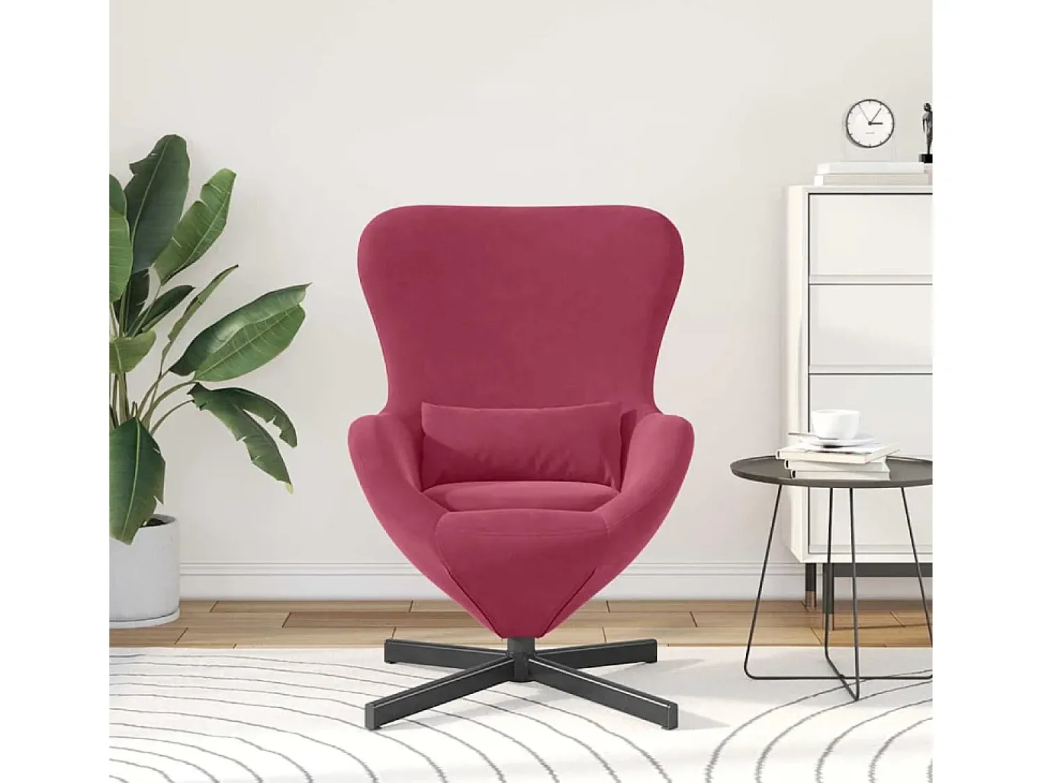 Online Cadeira Relax | Cadeira ovo tinto 63x73x90 cm Veludo SHL948976 Vermelho