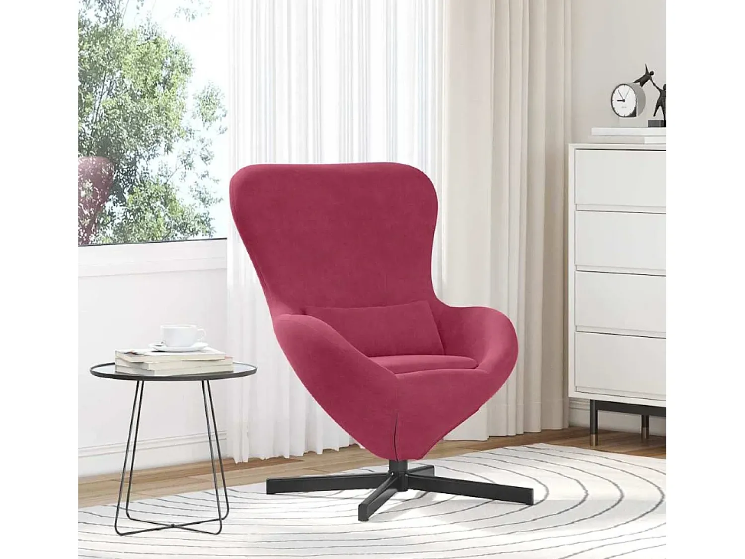 Online Cadeira Relax | Cadeira ovo tinto 63x73x90 cm Veludo SHL948976 Vermelho