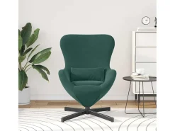 Poltrona* Cadeira Relax | Cadeira ovo Verde-escuro 63x73x90 cm Veludo SHL270031 Verde pinho