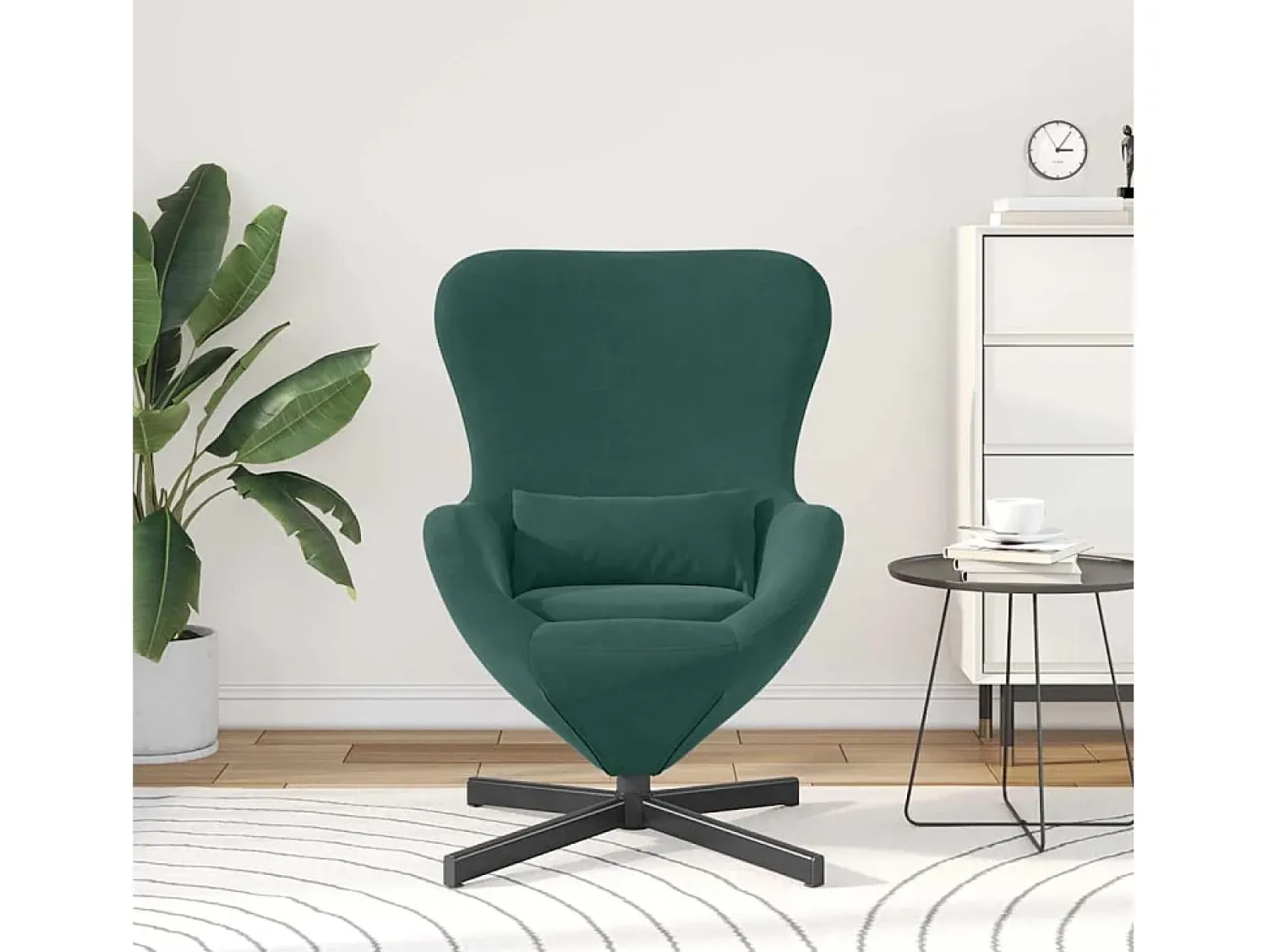 Poltrona* Cadeira Relax | Cadeira ovo Verde-escuro 63x73x90 cm Veludo SHL270031 Verde pinho