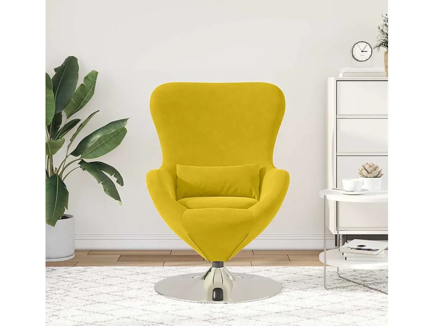 Poltrona| Cadeira Relax | Cadeira ovo 63x73x90 cm Veludo SHL165552 Amarelo