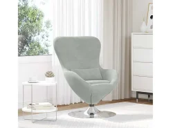 Poltrona* Cadeira Relax | Cadeira ovo Cinzento-claro 63x73x90 cm Veludo SHL615281 Cinzento claro