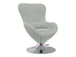 Poltrona* Cadeira Relax | Cadeira ovo Cinzento-claro 63x73x90 cm Veludo SHL615281 Cinzento claro