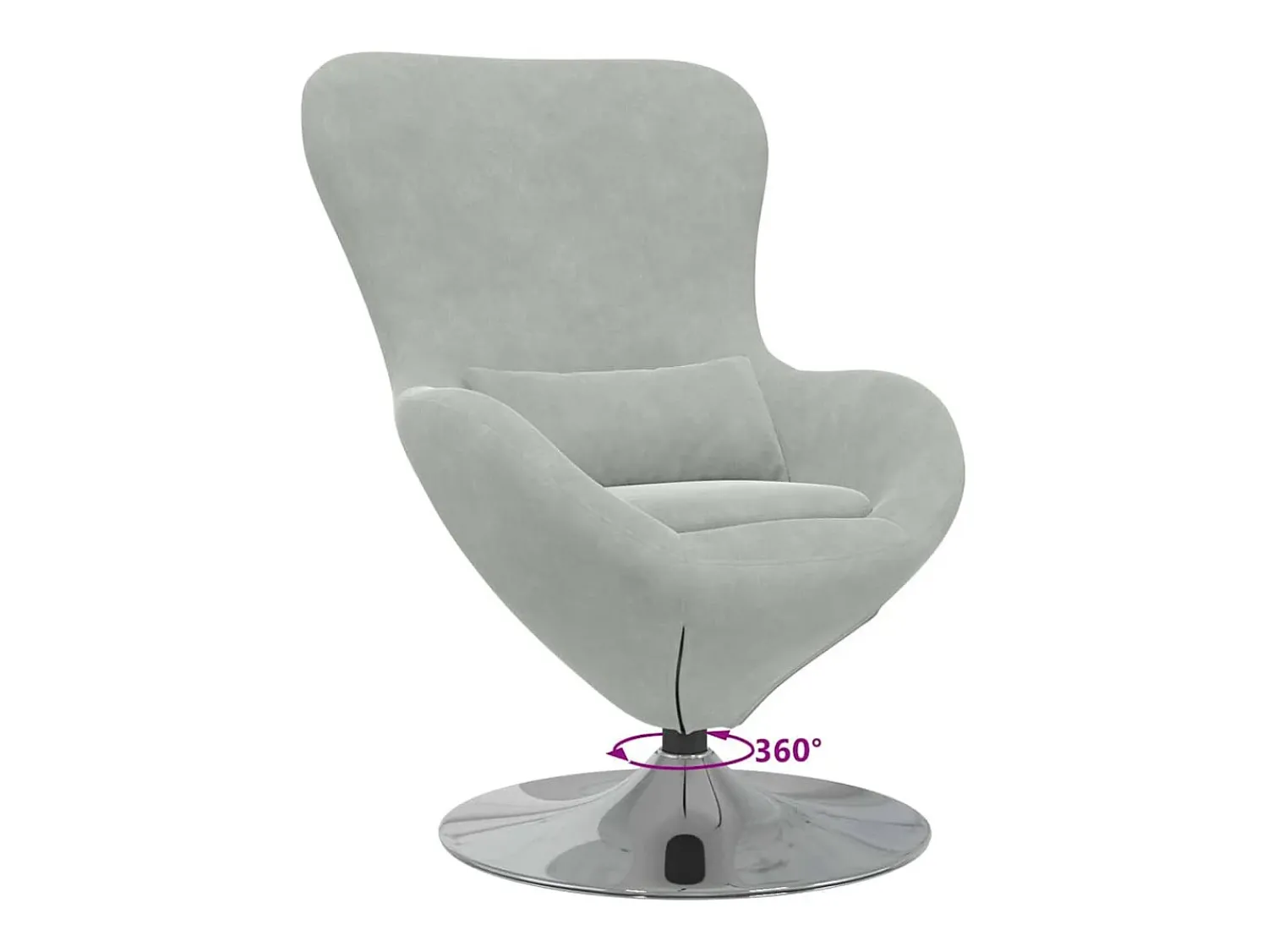 Poltrona* Cadeira Relax | Cadeira ovo Cinzento-claro 63x73x90 cm Veludo SHL615281 Cinzento claro