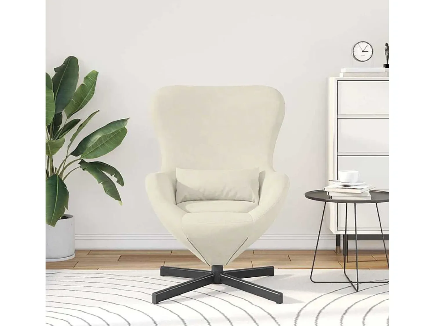 Poltrona| Cadeira Relax | Cadeira ovo 63x73x90 cm Veludo SHL751020 Creme