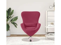 Cadeira Relax | Cadeira ovo vermelho tinto 63x73x90 cm Veludo SHL636189^ Poltrona