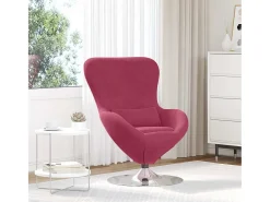 Cadeira Relax | Cadeira ovo vermelho tinto 63x73x90 cm Veludo SHL636189^ Poltrona