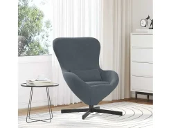New Cadeira Relax | Cadeira ovo Cinza Escuro 63x73x90 cm Veludo SHL387820 Cinzento