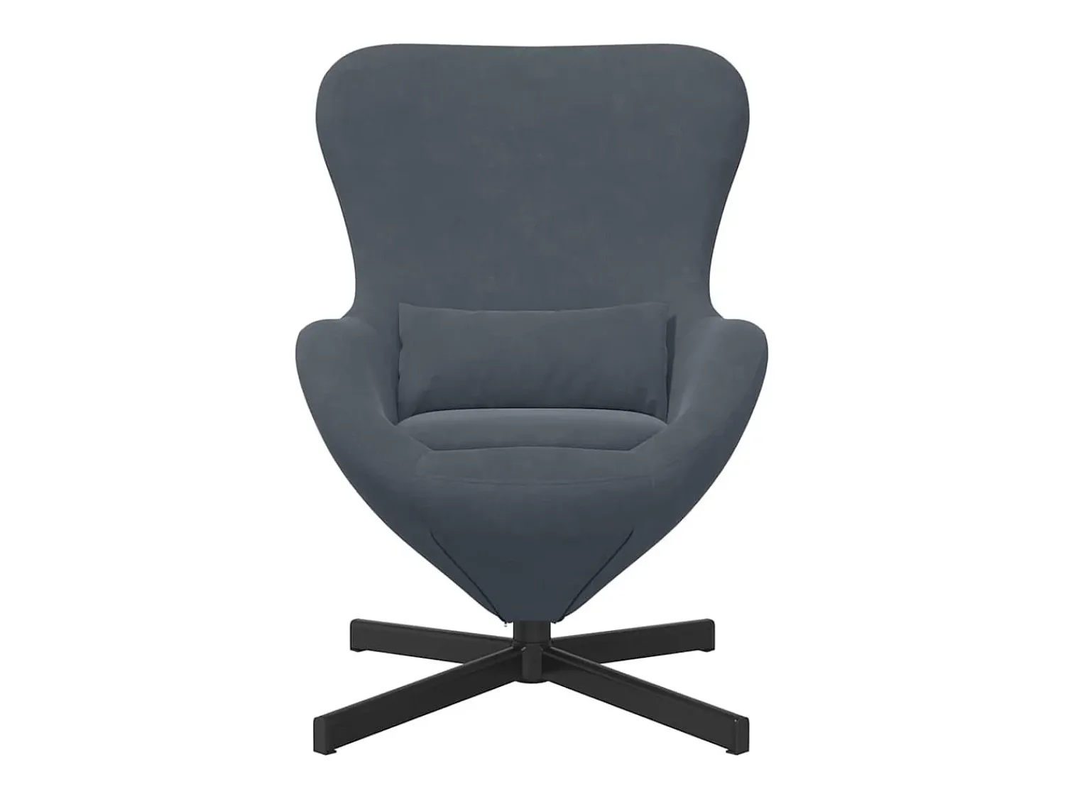 New Cadeira Relax | Cadeira ovo Cinza Escuro 63x73x90 cm Veludo SHL387820 Cinzento