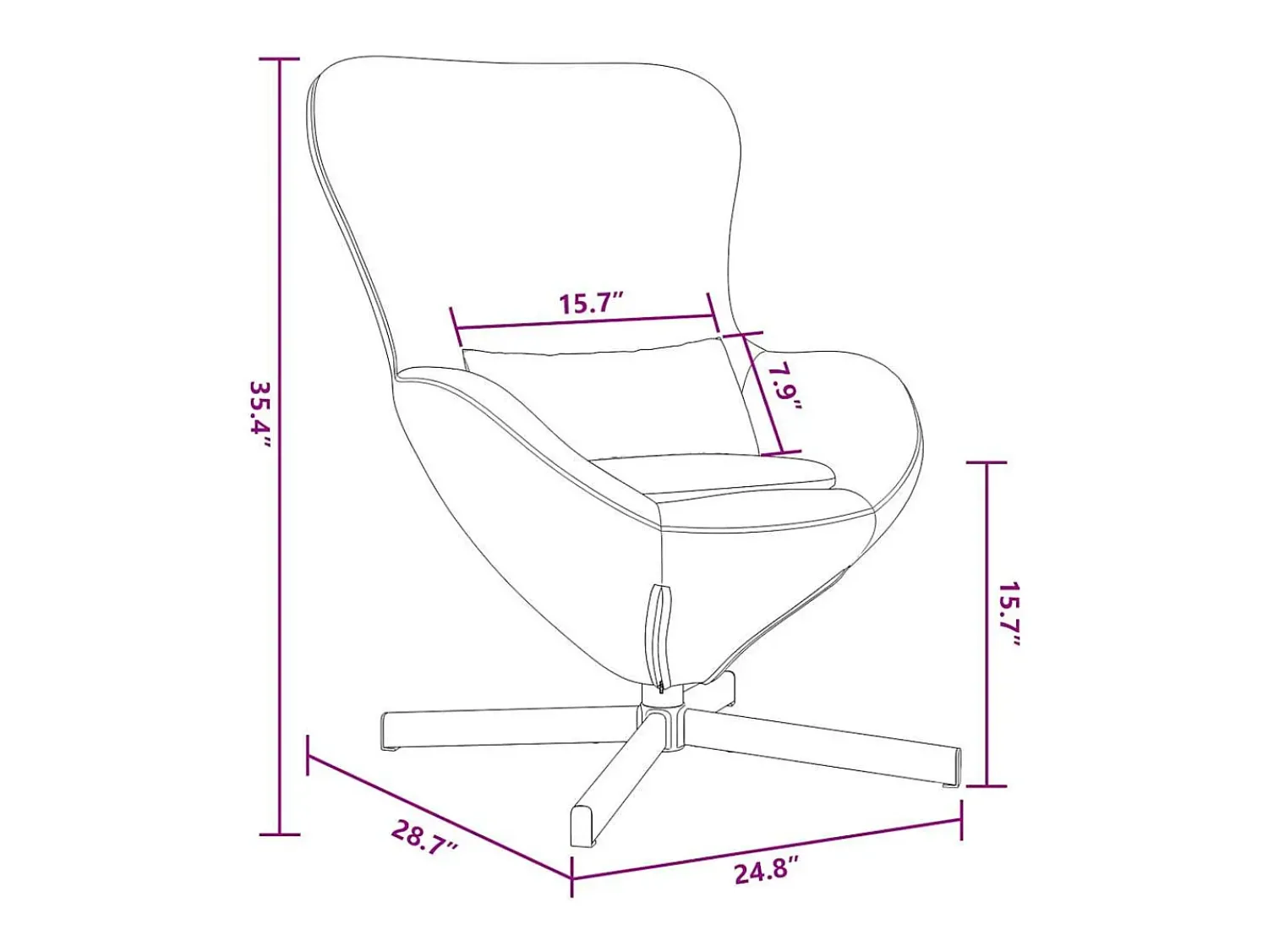 New Cadeira Relax | Cadeira ovo Cinza Escuro 63x73x90 cm Veludo SHL387820 Cinzento