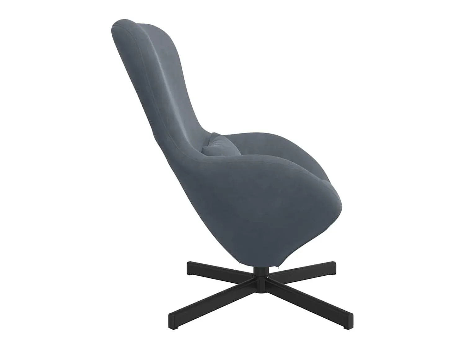 New Cadeira Relax | Cadeira ovo Cinza Escuro 63x73x90 cm Veludo SHL387820 Cinzento