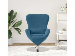Outlet Cadeira Relax | Cadeira ovo 63x73x90 cm Veludo SHL808380 Azul
