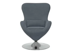 Discount Cadeira Relax | Cadeira ovo escuro 63x73x90 cm Veludo SHL236360 Cinzento