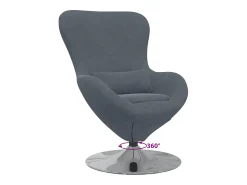 Discount Cadeira Relax | Cadeira ovo escuro 63x73x90 cm Veludo SHL236360 Cinzento