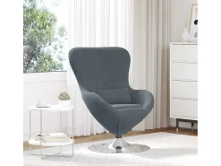 Discount Cadeira Relax | Cadeira ovo escuro 63x73x90 cm Veludo SHL236360 Cinzento
