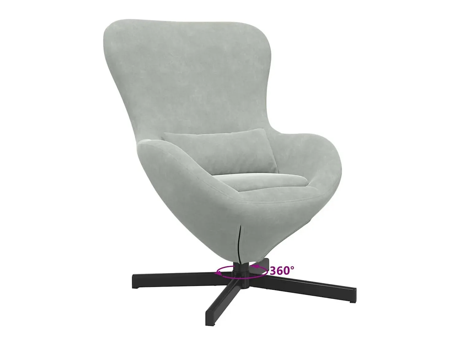 Poltrona* Cadeira Relax | Cadeira ovo Cinzento-claro 63x73x90 cm Veludo SHL501800 Cinzento claro