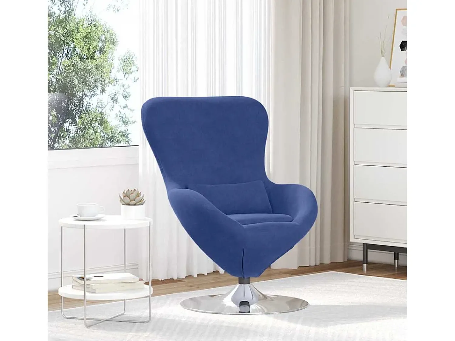 Poltrona| Cadeira Relax | Cadeira ovo polícia 63x73x90 cm Veludo SHL286882 Azul