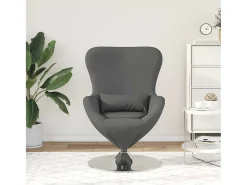 Poltrona* Cadeira Relax | Cadeira ovo Cinzento escuro 63x73x90 cm tecido SHL384194 Cinza antracite
