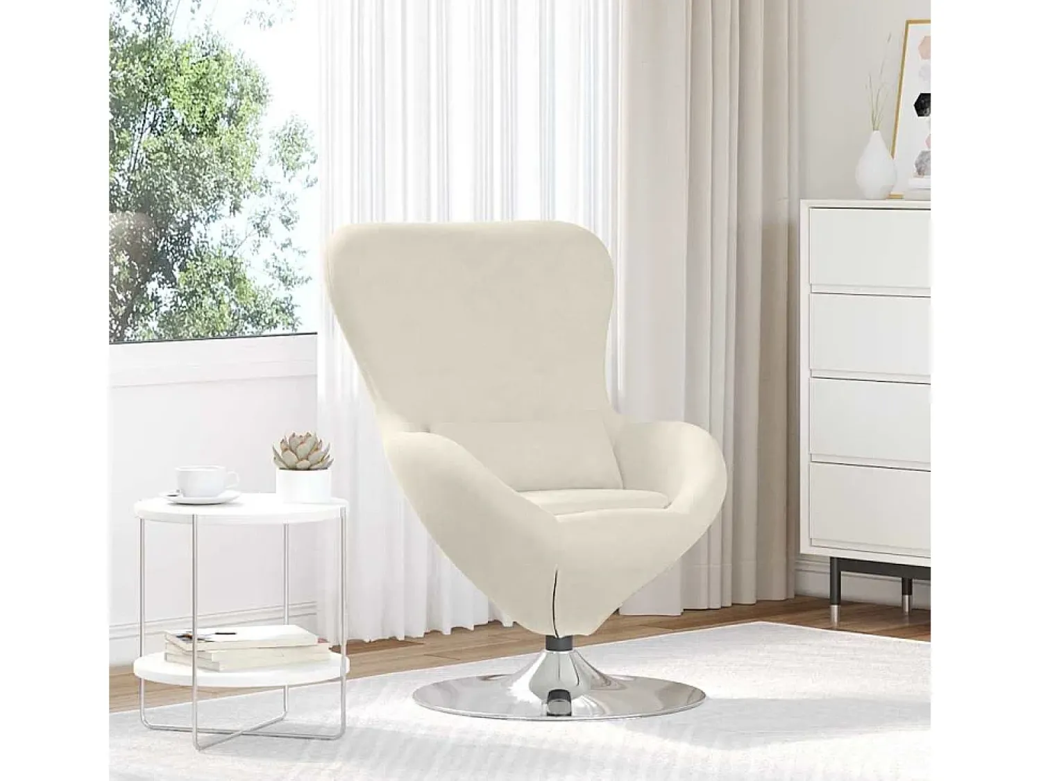 Poltrona* Cadeira Relax | Cadeira ovo 63x73x90 cm Veludo SHL725305 Creme