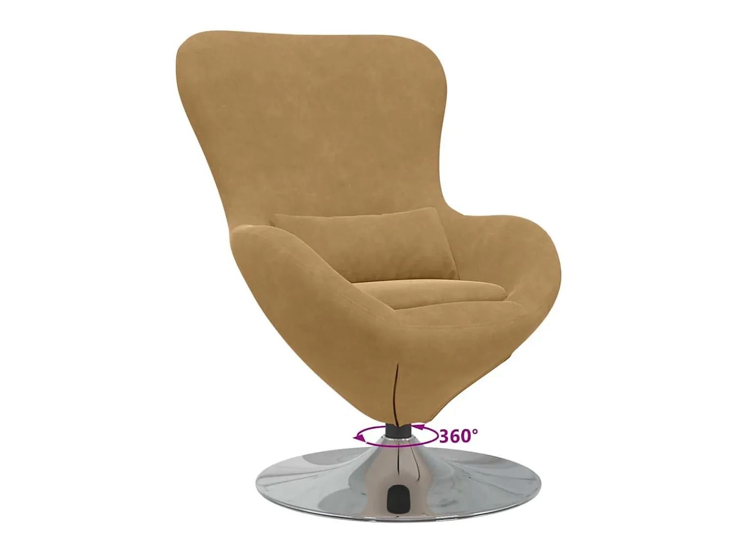 Discount Cadeira Relax | Cadeira ovo -claro 63x73x90 cm Veludo SHL957926 Castanho