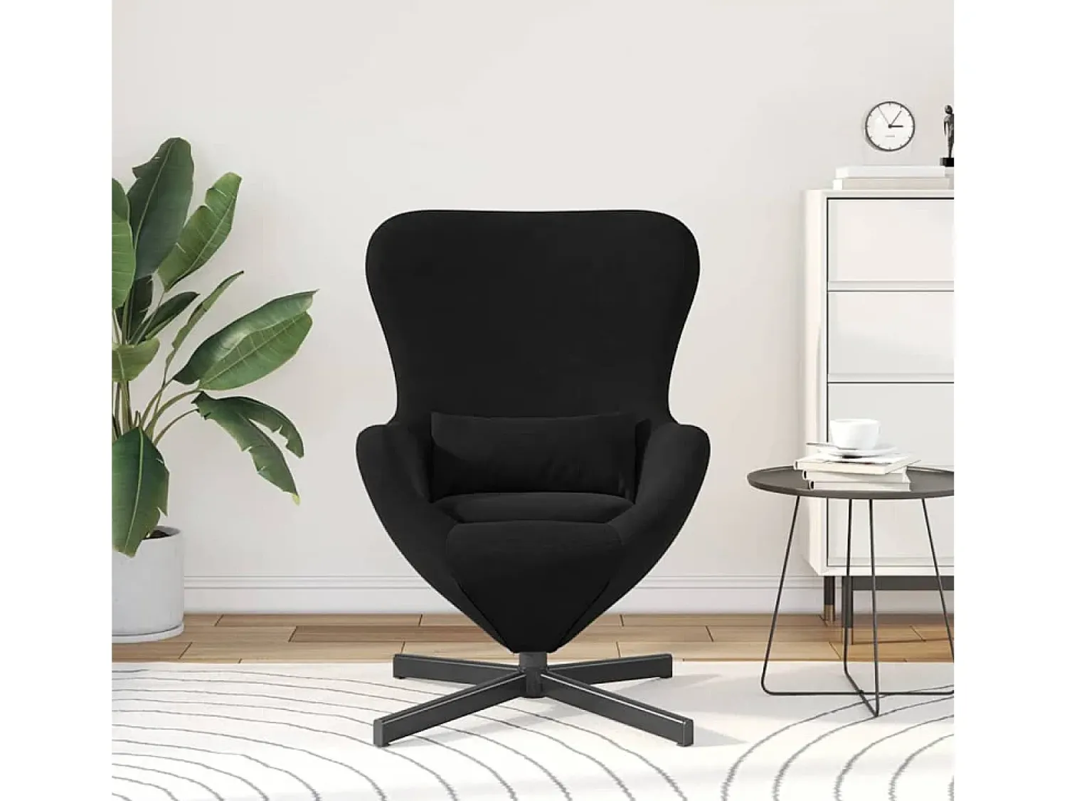Poltrona* Cadeira Relax | Cadeira ovo 63x73x90 cm Veludo SHL784299 Preto