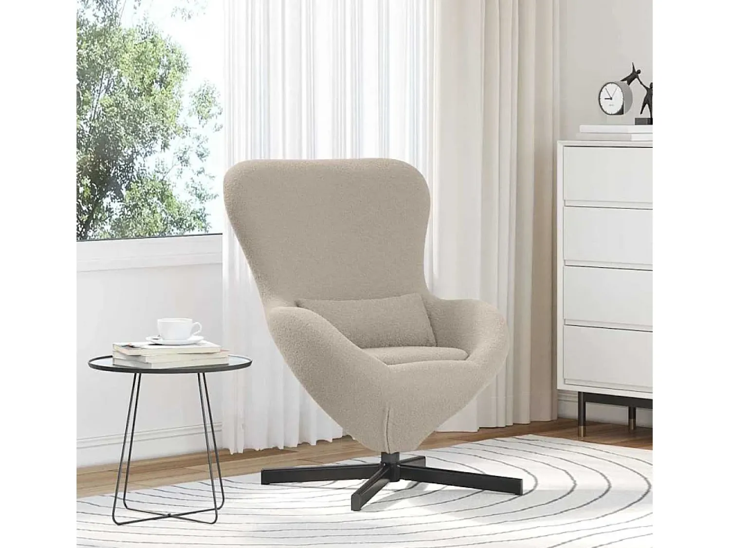 Poltrona* Cadeira Relax | Cadeira ovo Cinzento-claro 63x73x90 cm SHL342391 Cinzento claro