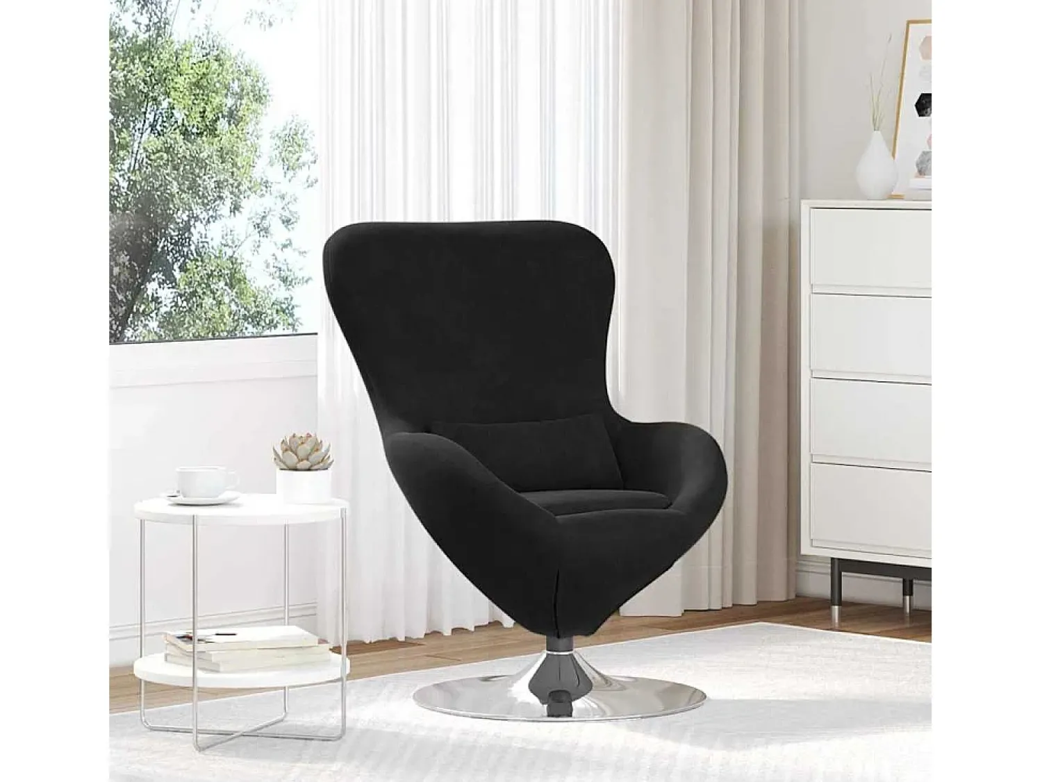 Sale Cadeira Relax | Cadeira ovo 63x73x90 cm Veludo SHL704547 Preto