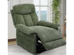 Sale DripeX Cadeira relax de veludo cotelê com elevador elétrico, controle remoto, bolso lateral, regulável 90°-160°, Verde