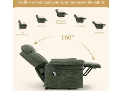 Sale DripeX Cadeira relax de veludo cotelê com elevador elétrico, controle remoto, bolso lateral, regulável 90°-160°, Verde