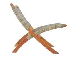 Sale Cadeira relaxante vime Kubu natural/madeira mogno maciça PT813117 Castanho