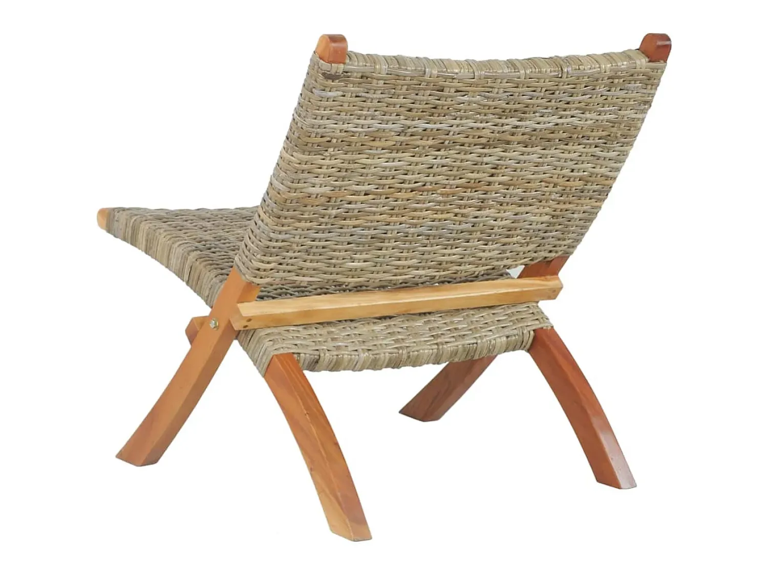 Sale Cadeira relaxante vime Kubu natural/madeira mogno maciça PT813117 Castanho